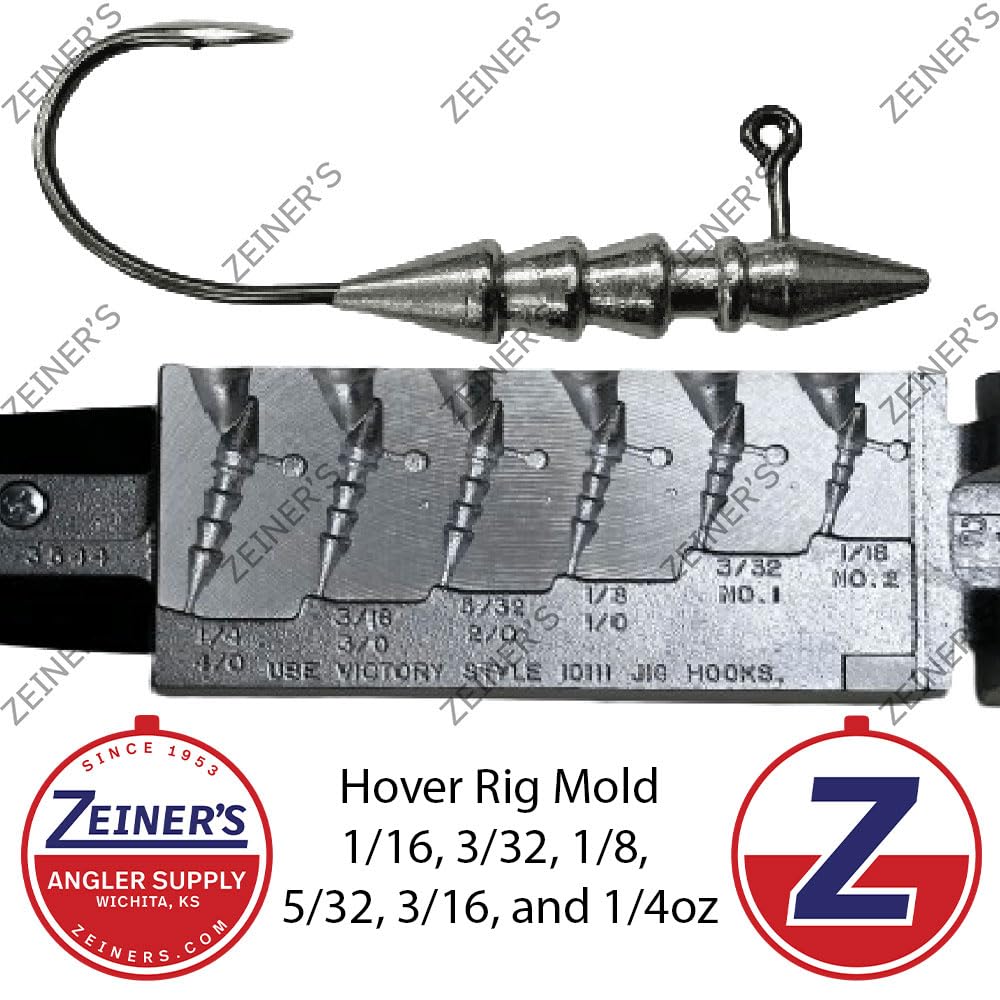 DO-IT Hover Jig Mold HVR-6-A side view highlighting versatile jig sizes for hover rig fishing