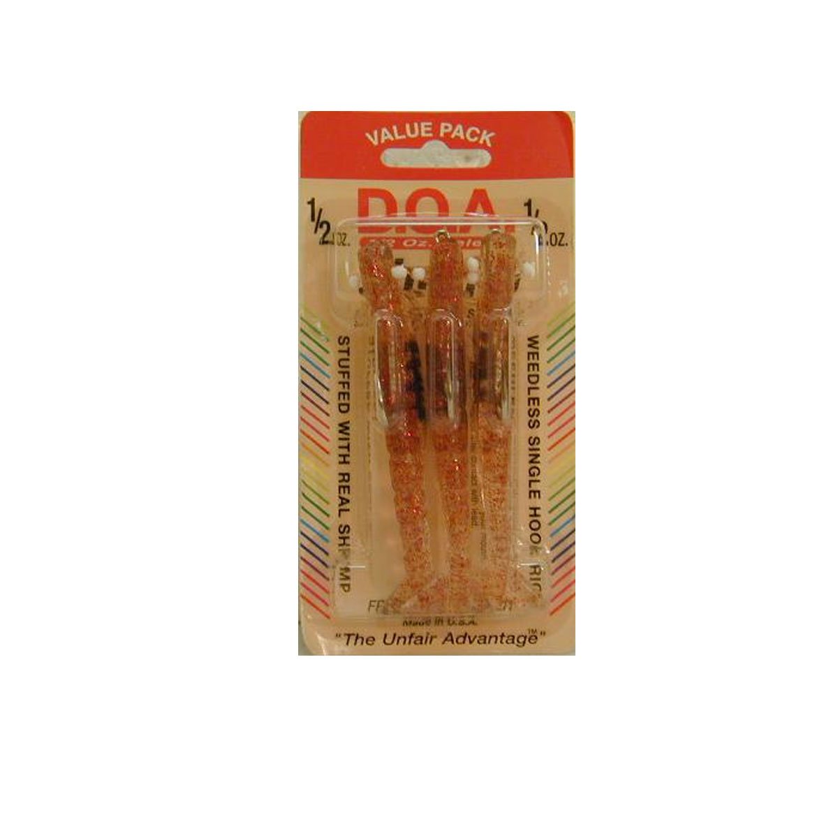 DOA Shrimp half-ounce 4-inch lure in clear red glitter for versatile fishing and added attraction