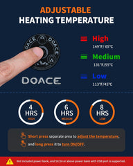 DOACE heated vest 4-in-1 control panel enables independent heat areas.