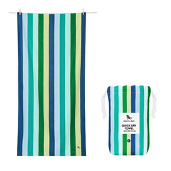 Dock & Bay quick dry towel in cool lagoon folded for travel.