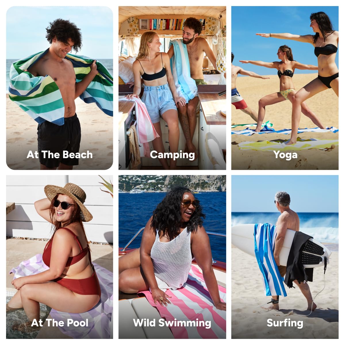 Dock & Bay towel with bag simplifies storage and transport.