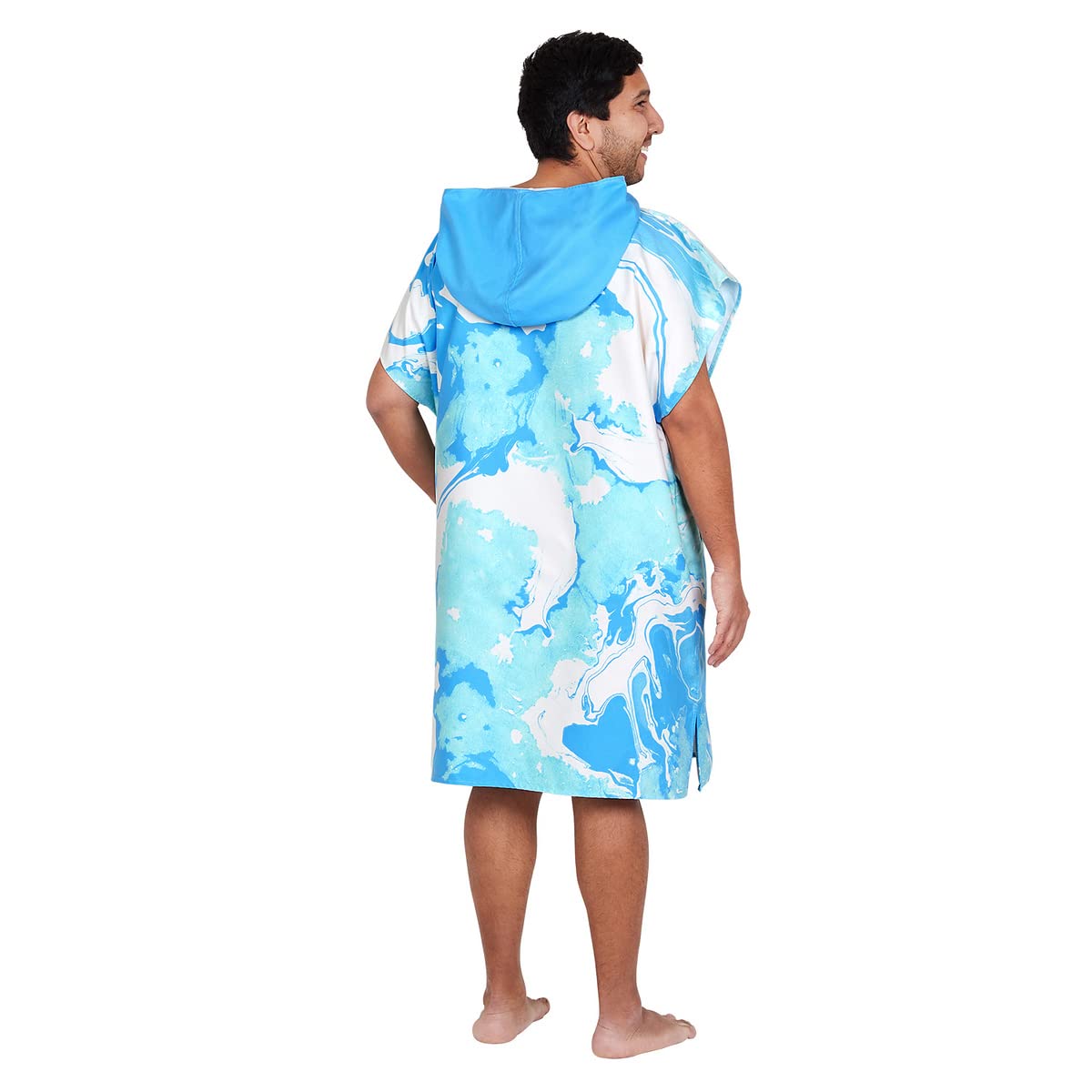Dock & Bay poncho on beach setup ideal for easy changing.