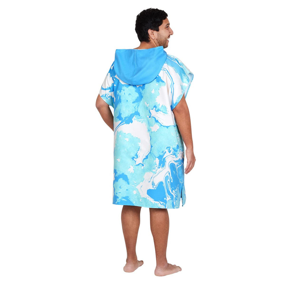 Dock & Bay poncho on beach setup ideal for easy changing.