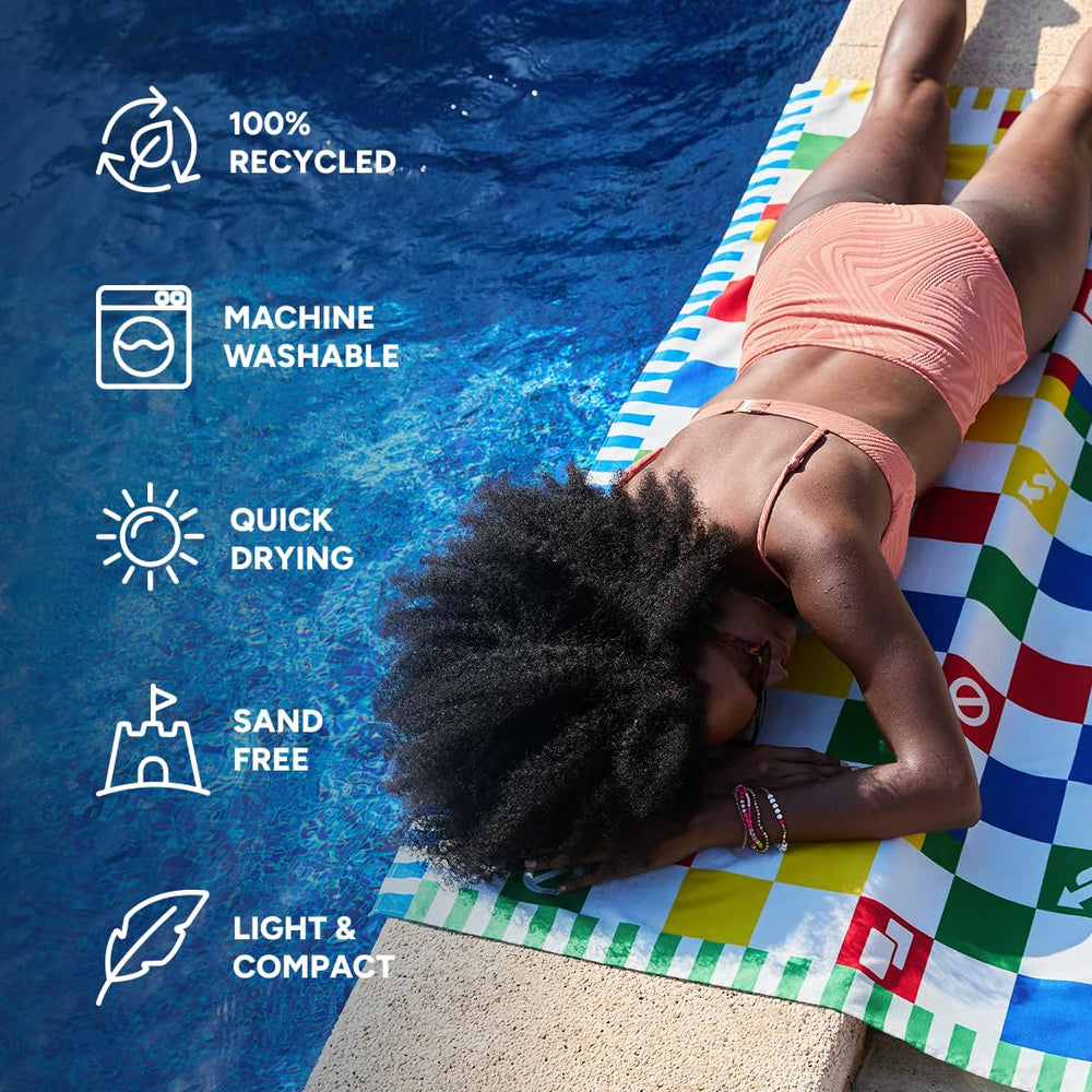 Dock & Bay Beach Towel made from 100% recycled materials for eco use
