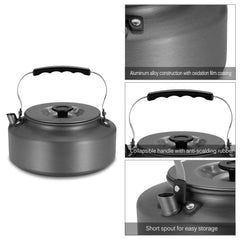 Docooler kettle with rubber-coated handle for safe gripping outdoors