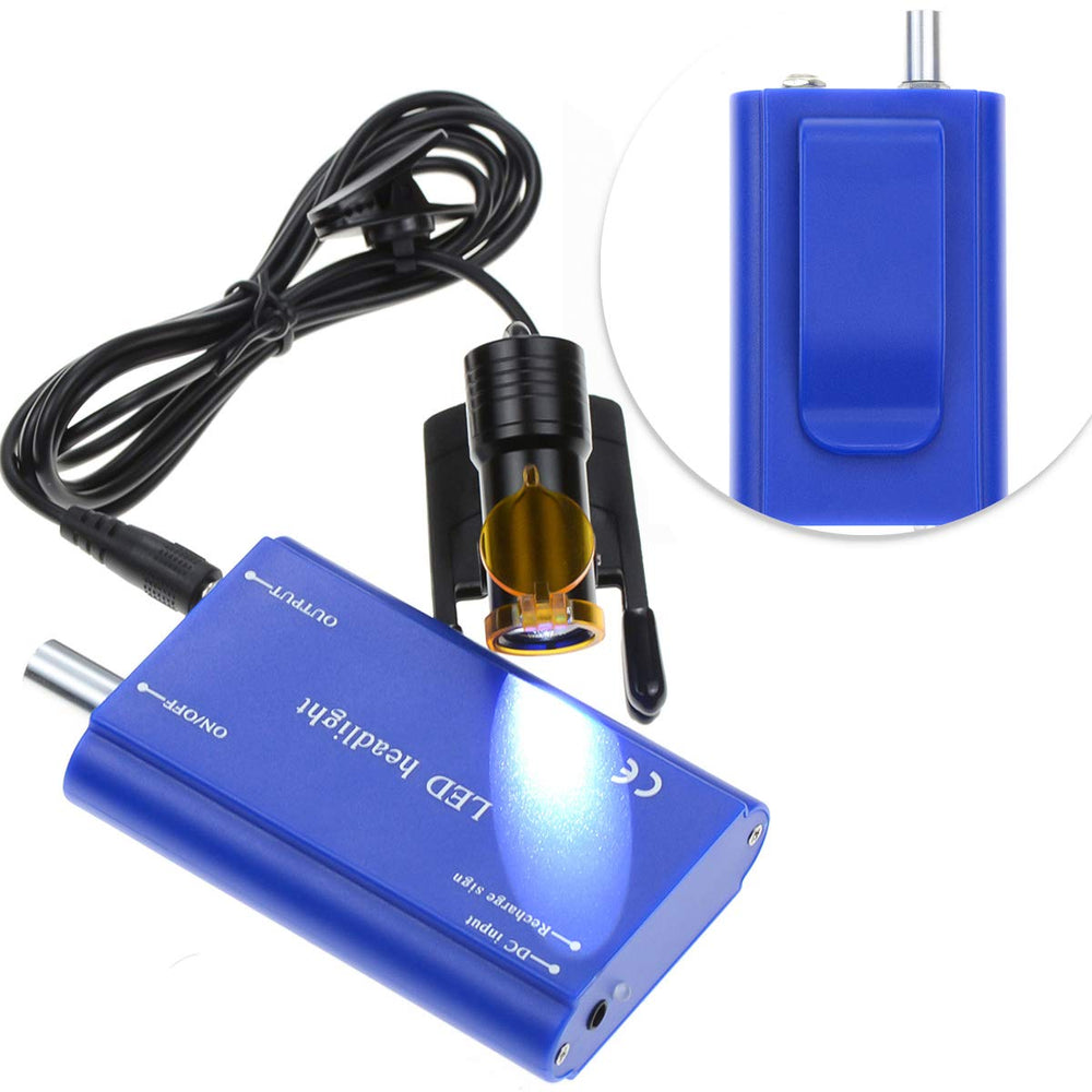 DOC.ROYAL plastic carry-on battery clipped to clothing for portable power.