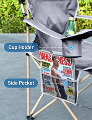 Docusvect chair side-pocket storage shows quick access to essentials