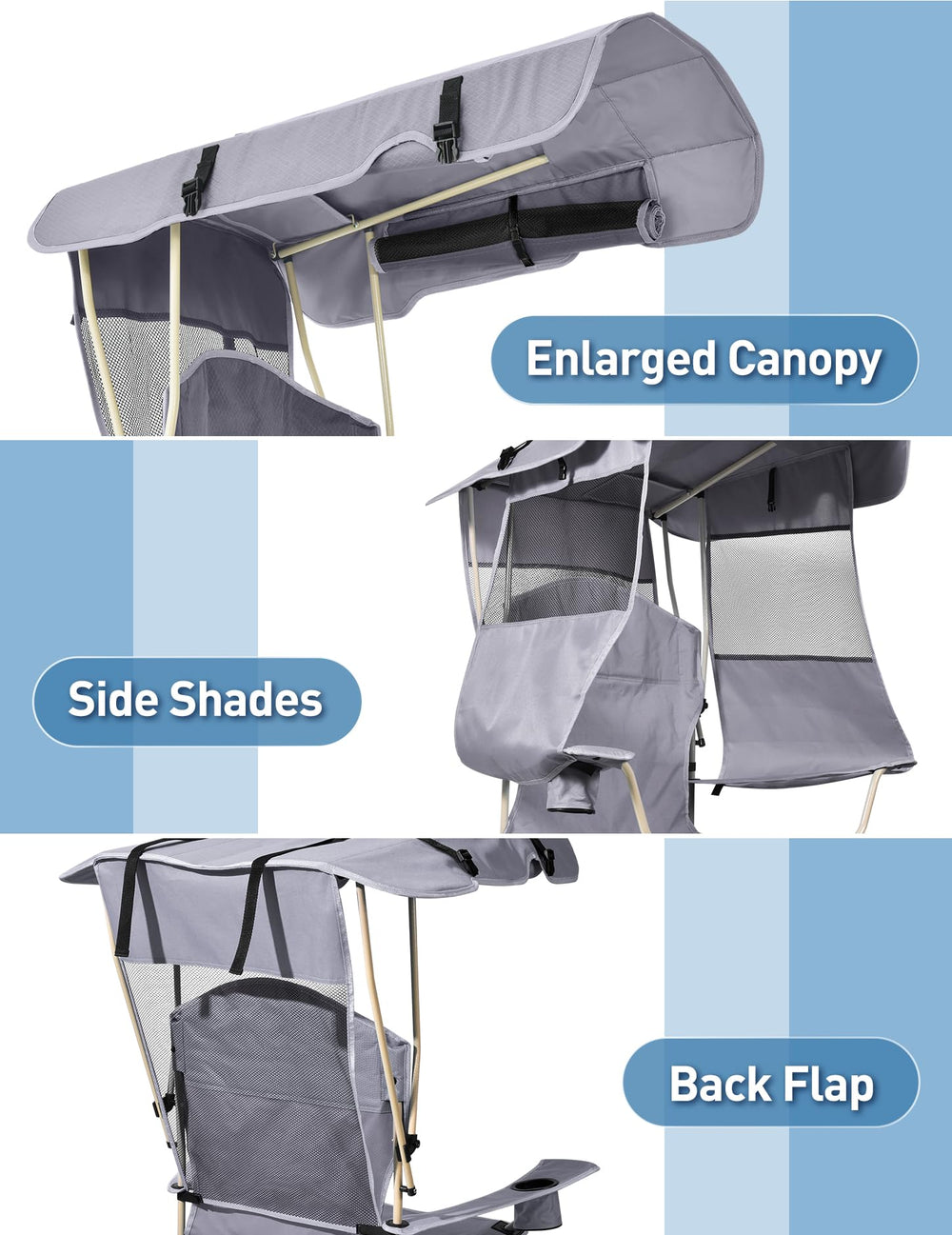Docusvect folding chair cup-holder closeup highlights convenient beverage access