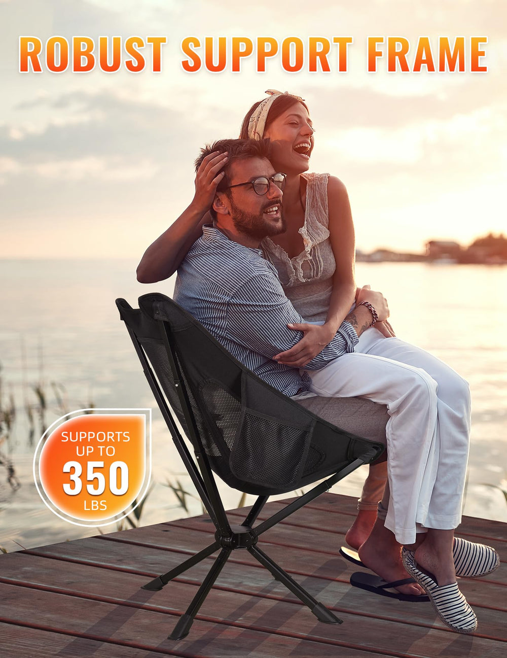 Docusvect portable chair cup holder and side pocket for essentials.