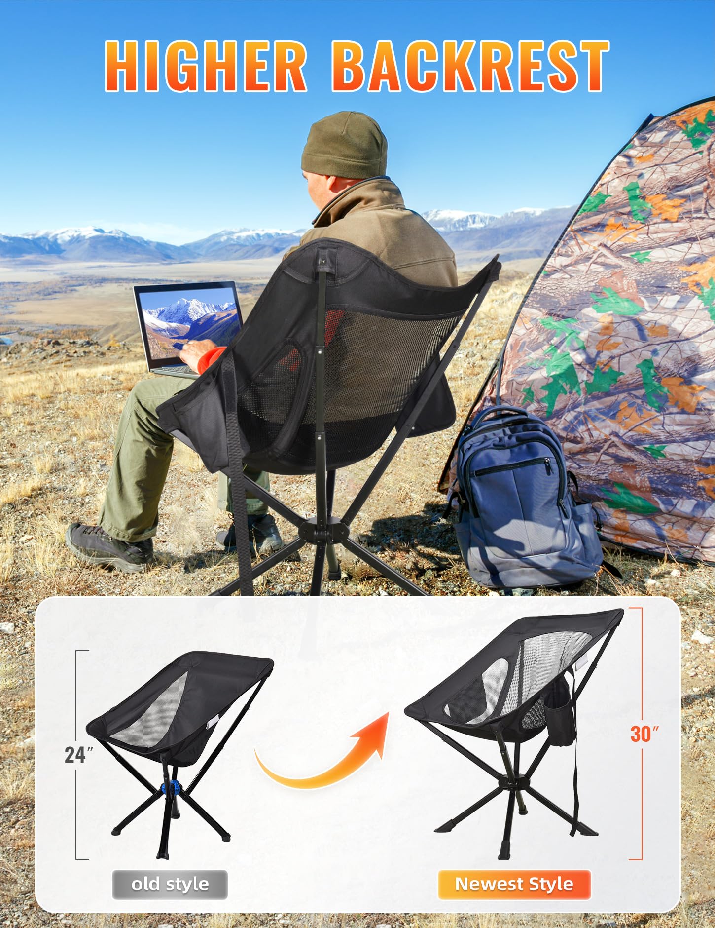 Docusvect portable chair weighs 3.7 pounds for easy carrying.