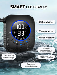 Docusvect portable shower offers four modes for versatile outdoor rinsing.