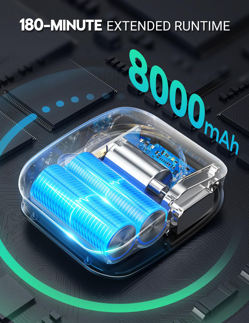 Docusvect portable shower LED display shows battery, pressure, and Fahrenheit temperature.