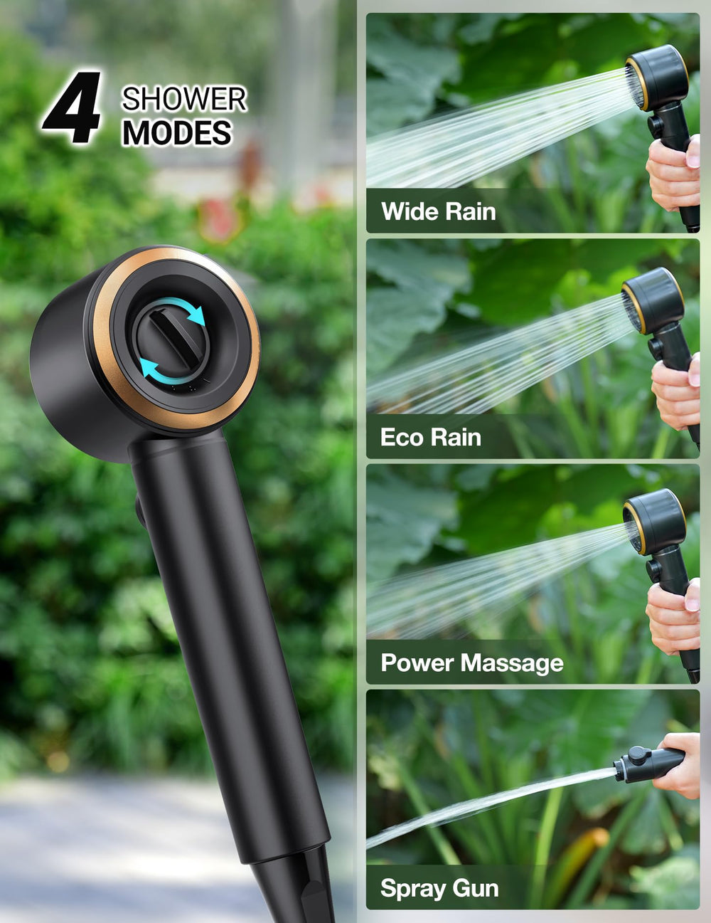 Docusvect portable shower weighs 26oz for ultra-lightweight travel.
