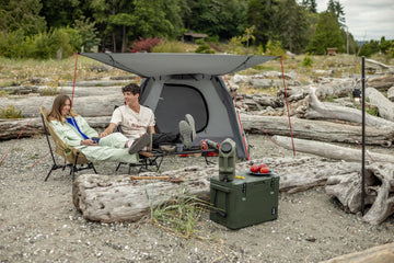 DOD Moto 1Pull tent large vestibule ideal for gear storage