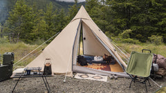 DOD RX Pyramid Tent interior space highlights roomy six-person comfort.