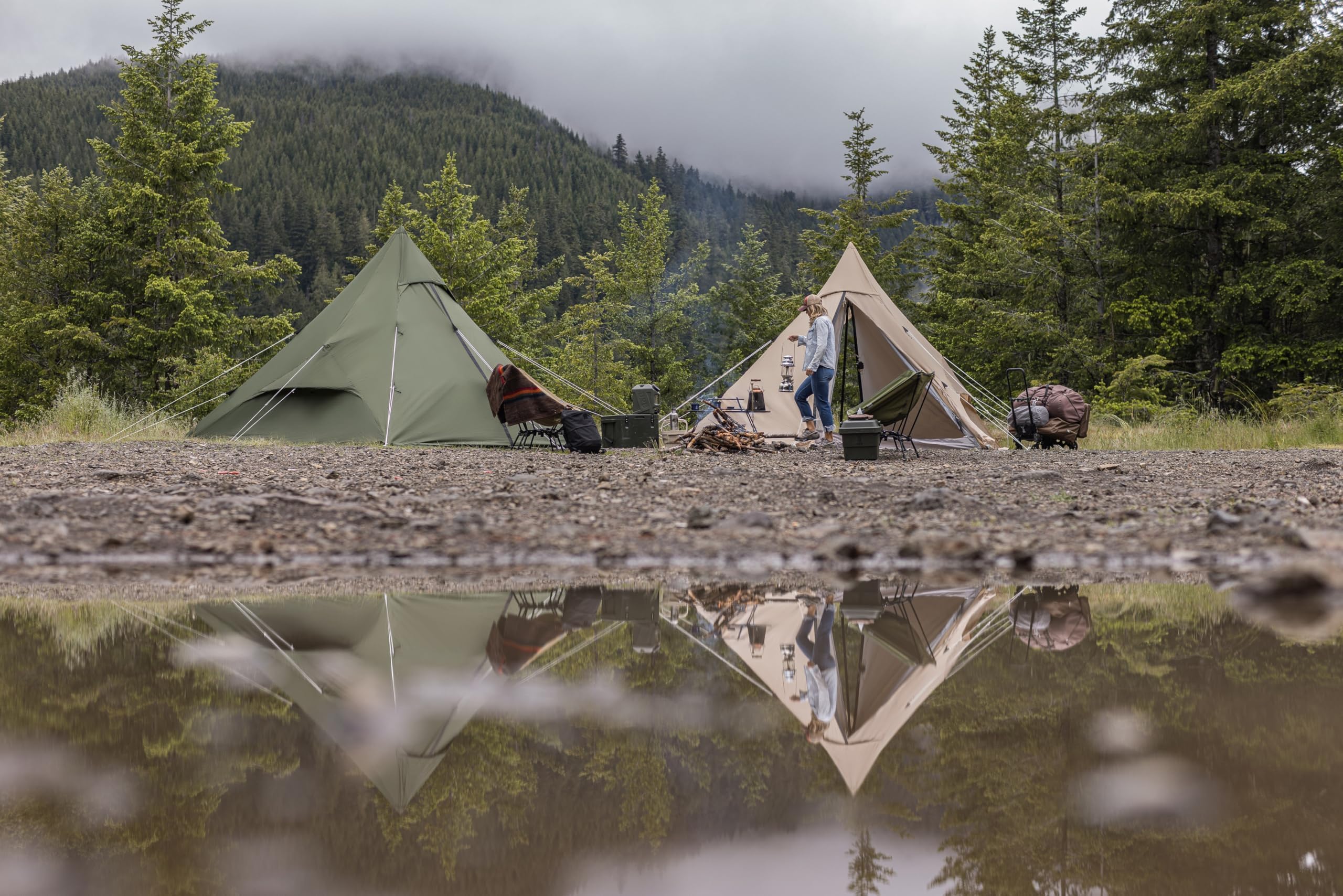 DOD RX Pyramid Tent six-person capacity suitable for family or group camping.