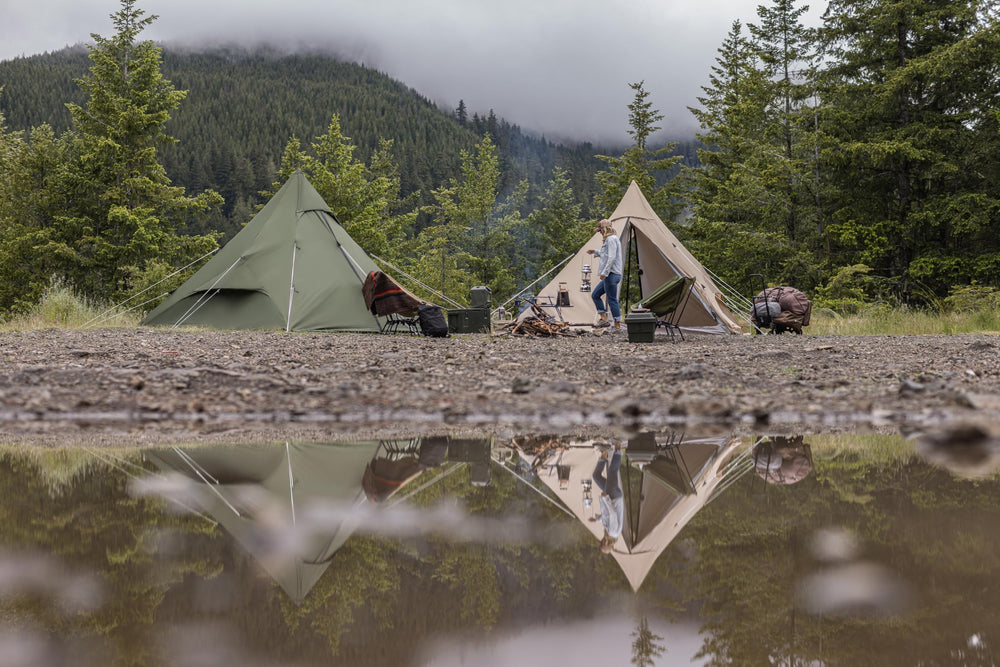 DOD RX Pyramid Tent six-person capacity suitable for family or group camping.