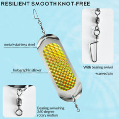 Close-up of durable metal dodger flasher