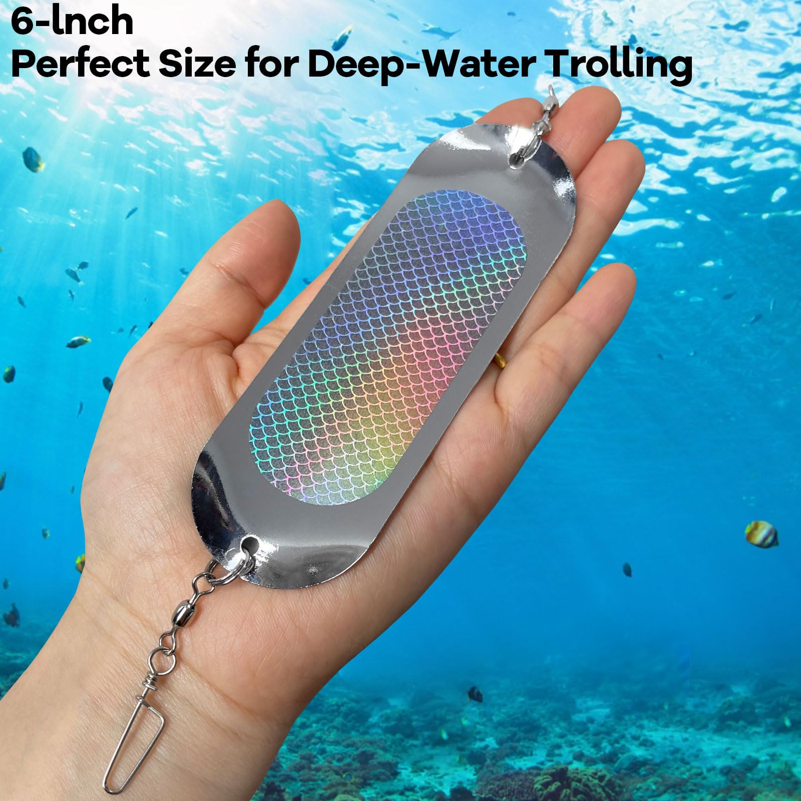 Close-up of lure material and finish