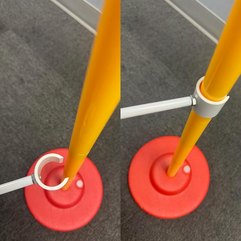 Dog agility weave pole guides UV-stable PVC for durable outdoor training.