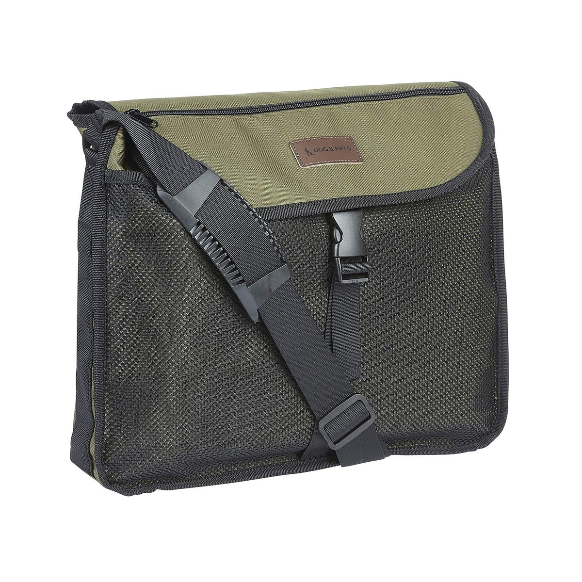 Dog & Field small canvas bag olive front view shows compact training storage for dummies and gear