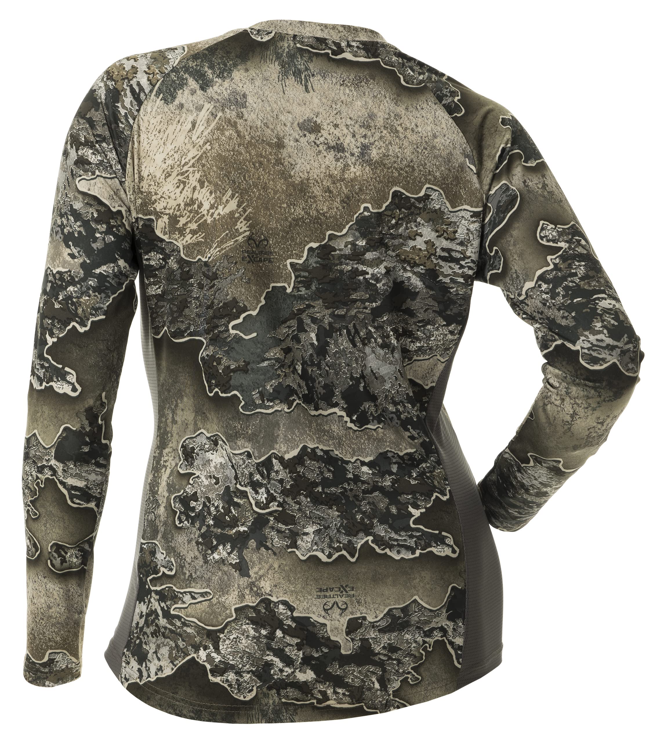 DOING SOMETHING GREAT Excape UPF50 shirt image emphasizes sun-protection during outdoor hunts.
