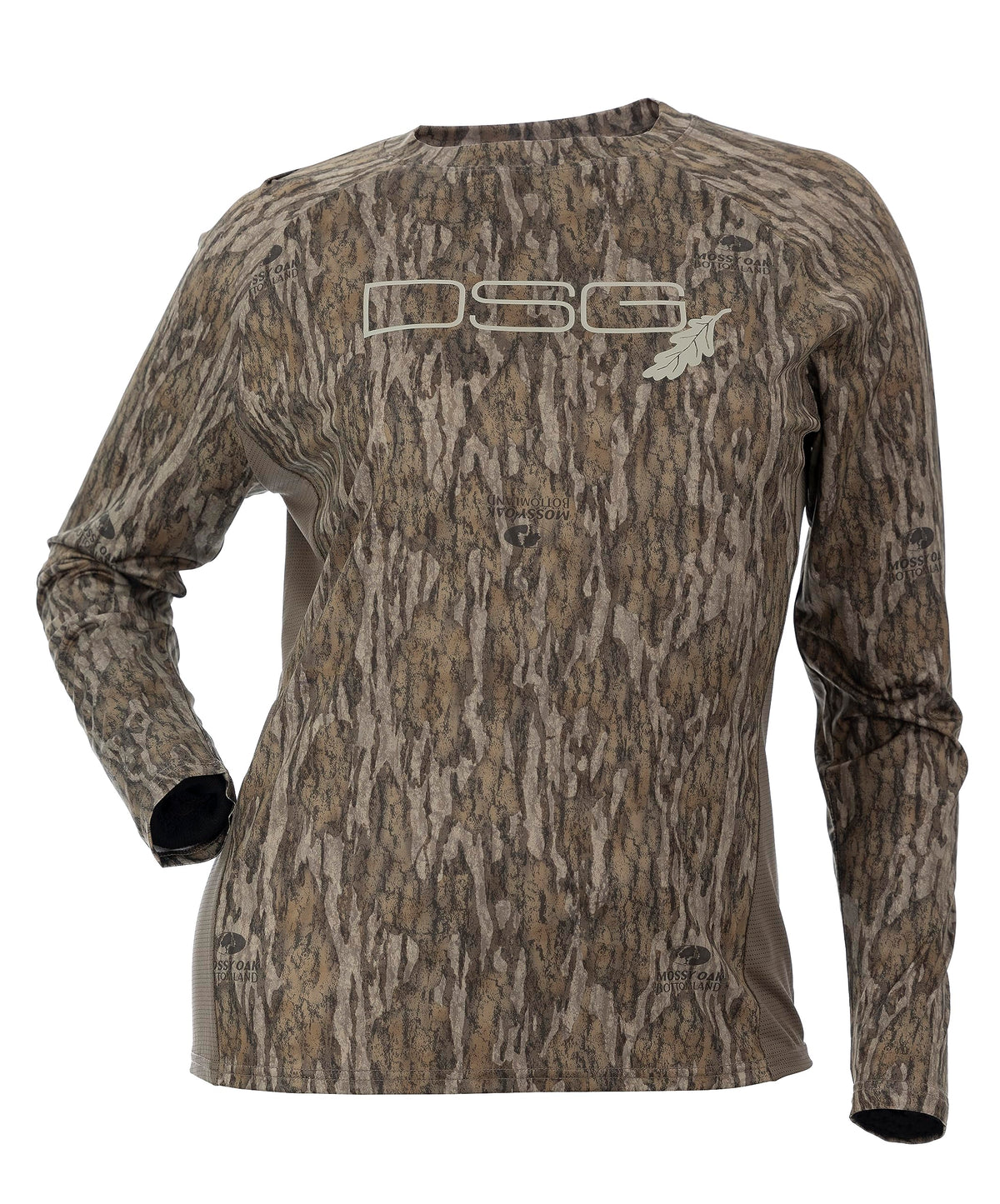 DOING SOMETHING GREAT women's ultra-lightweight hunting shirt front view MO Bottomland with sun protection