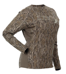 DOING SOMETHING GREAT women's hunting shirt side mesh panel for breathable cooling