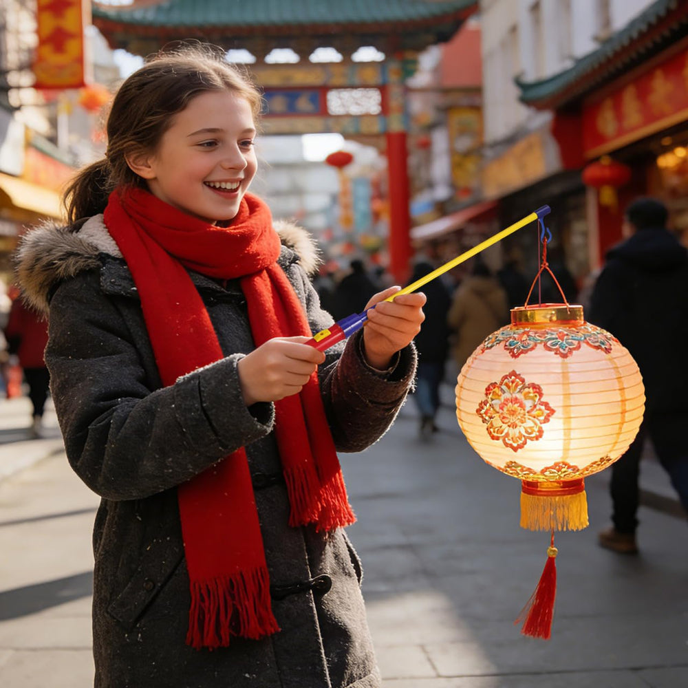 DOITOOL LED lantern stick demonstrates stable support for handmade lanterns