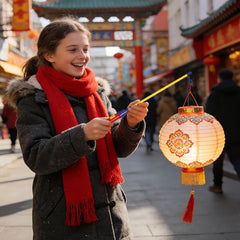 DOITOOL LED lantern stick demonstrates stable support for handmade lanterns