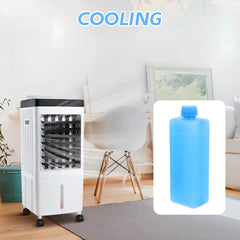 DOITOOL reusable ice packs next to an air conditioner fan cooling a room