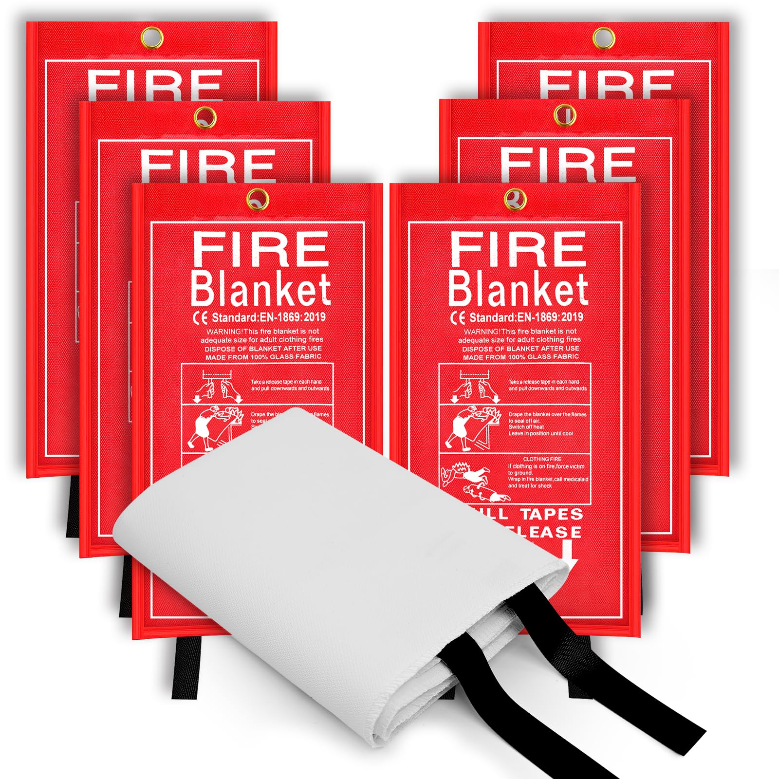 Dokibi emergency fire blanket 6-pack in bag for quick storage and access.