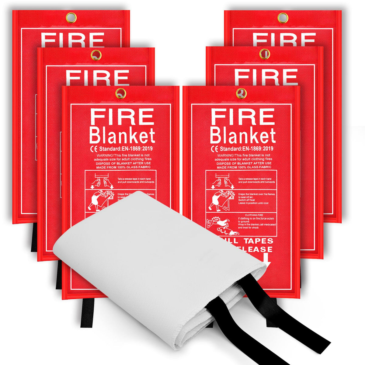 Dokibi emergency fire blanket 6-pack in bag for quick storage and access.