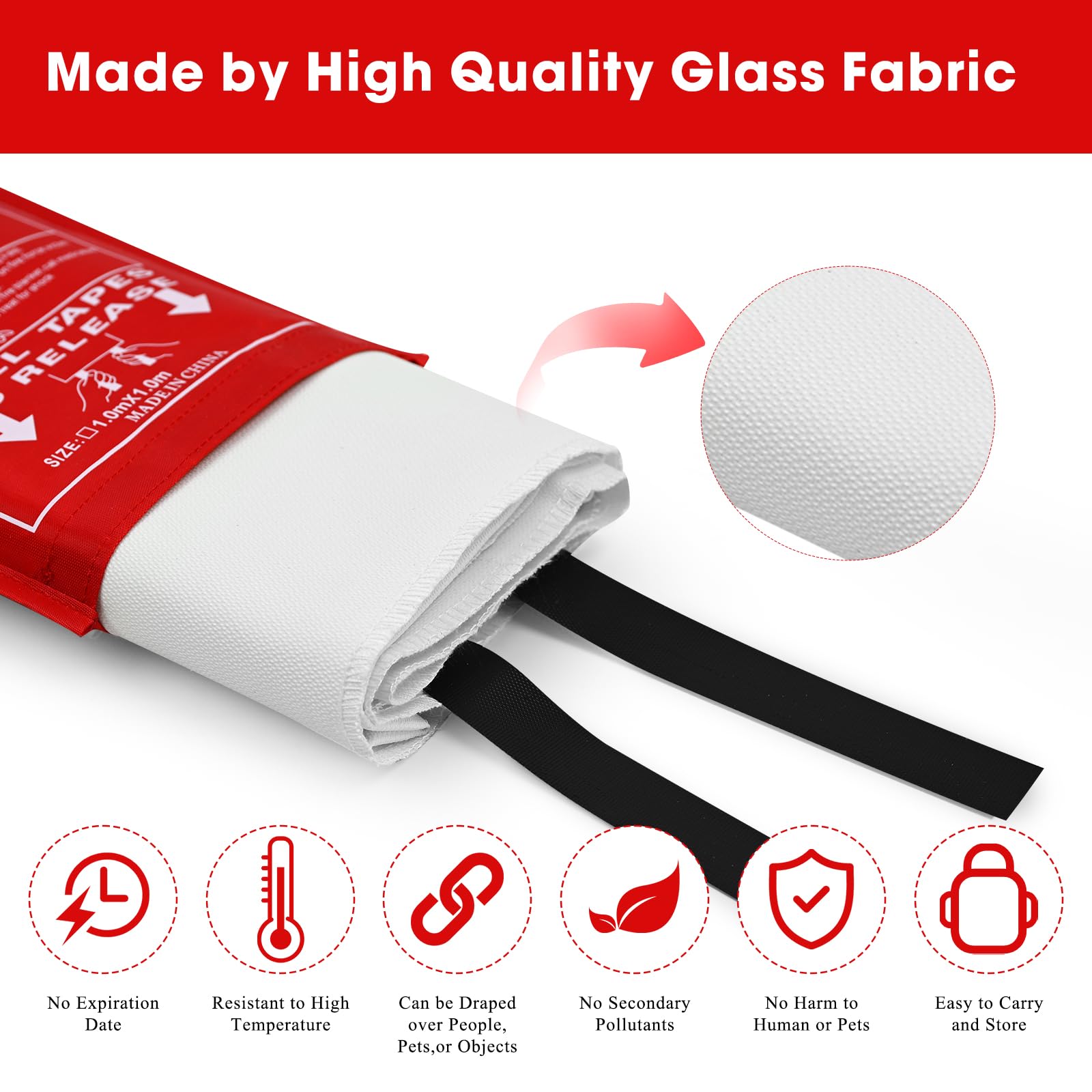 Dokibi fire blanket suitable for car or office protection and portability.