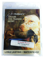 Dokken Grouse Scent Wax applied to a dry dummy supports long-lasting waterproof scent trails.