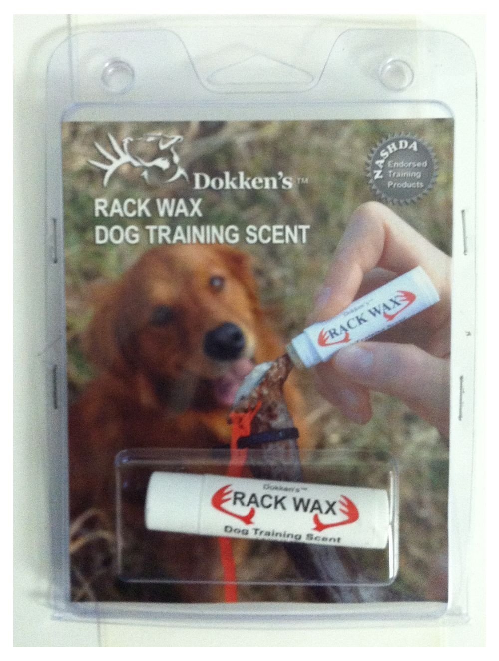 Dokken Rack Wax antler scent helps retrievers locate the training antler for scent-detection drills