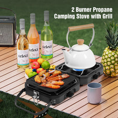 Dollate portable propane stove with carrying bag for easy transport.