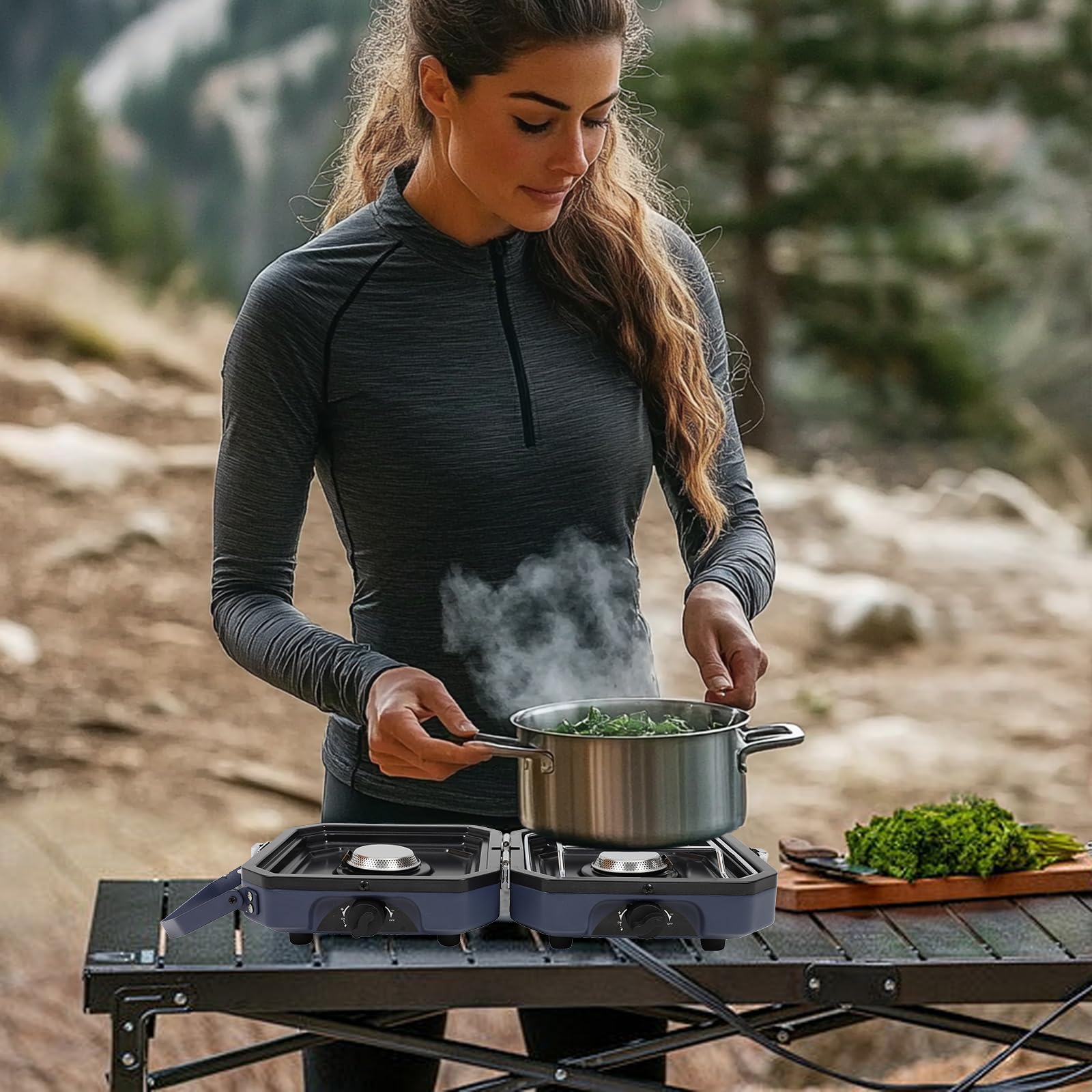 Dollate stove easy-clean surface for quick post-meal cleanup.