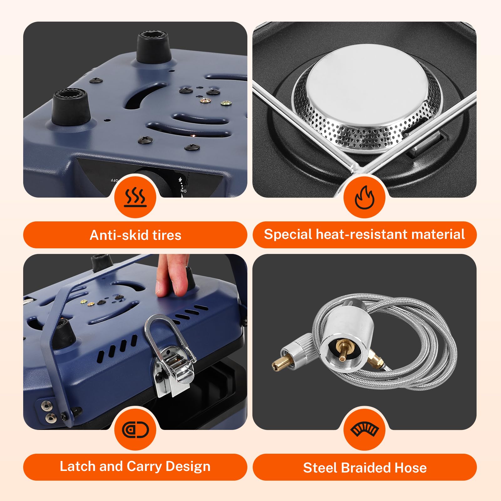Dollate stove portable folding setup fits compact camp kits.