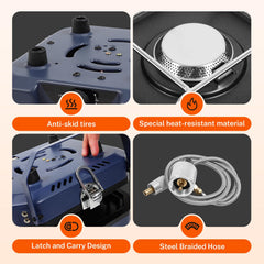 Dollate stove portable folding setup fits compact camp kits.