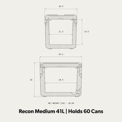 Dometic Recon 41L cooler with lid open shows quick top-down access