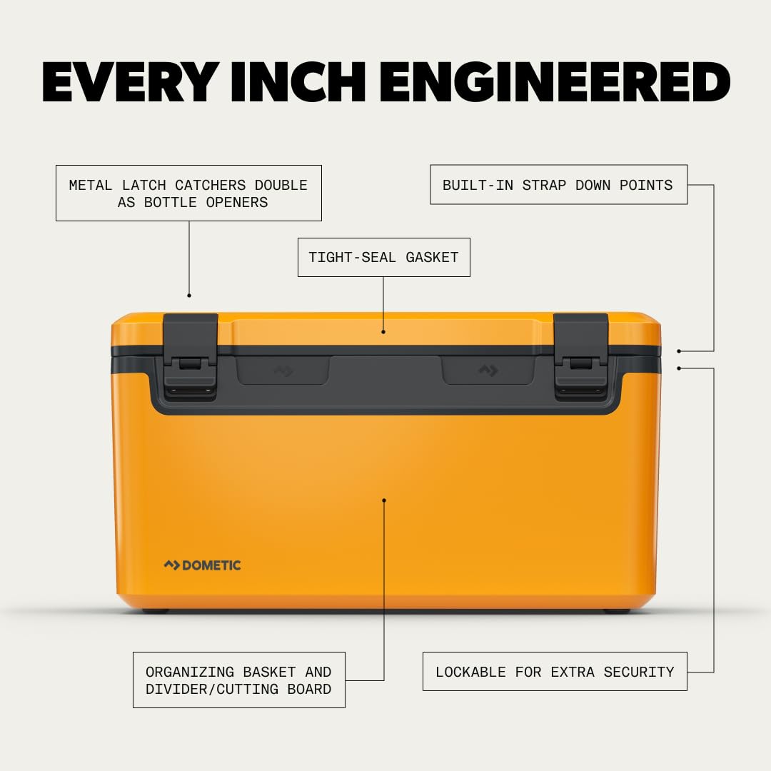 Dometic Recon hardside small16l cooler features flip-down handles for easy grip.