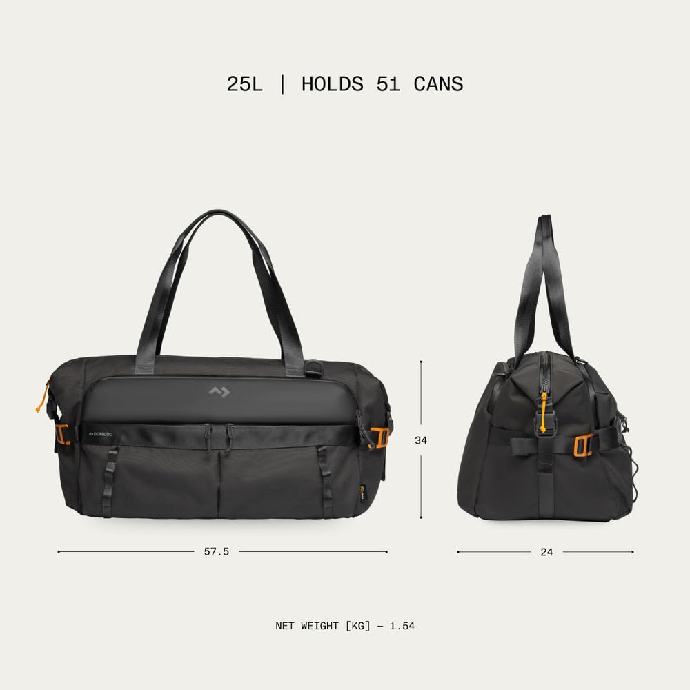 Dometic exterior detail underscores rugged zippers and weather-ready finish.