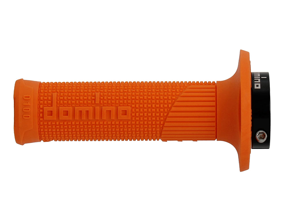 Domino D100 orange close-up, grip area designed for better control
