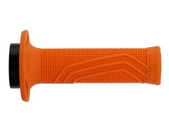 Domino D100 orange grips side view, fits 22–22.3 mm handlebars
