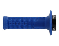 Close-up of blue D100 grip end, illustrating closed-end design and durability.