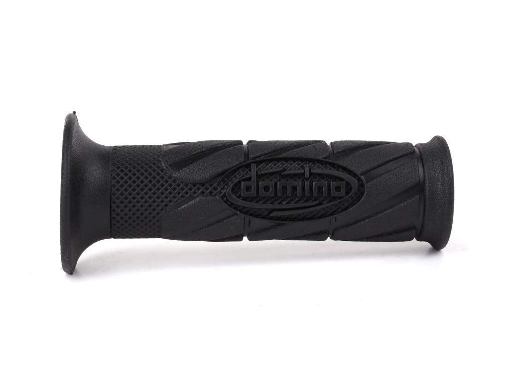 DOMINO road grips installed on handlebars offering improved steering control