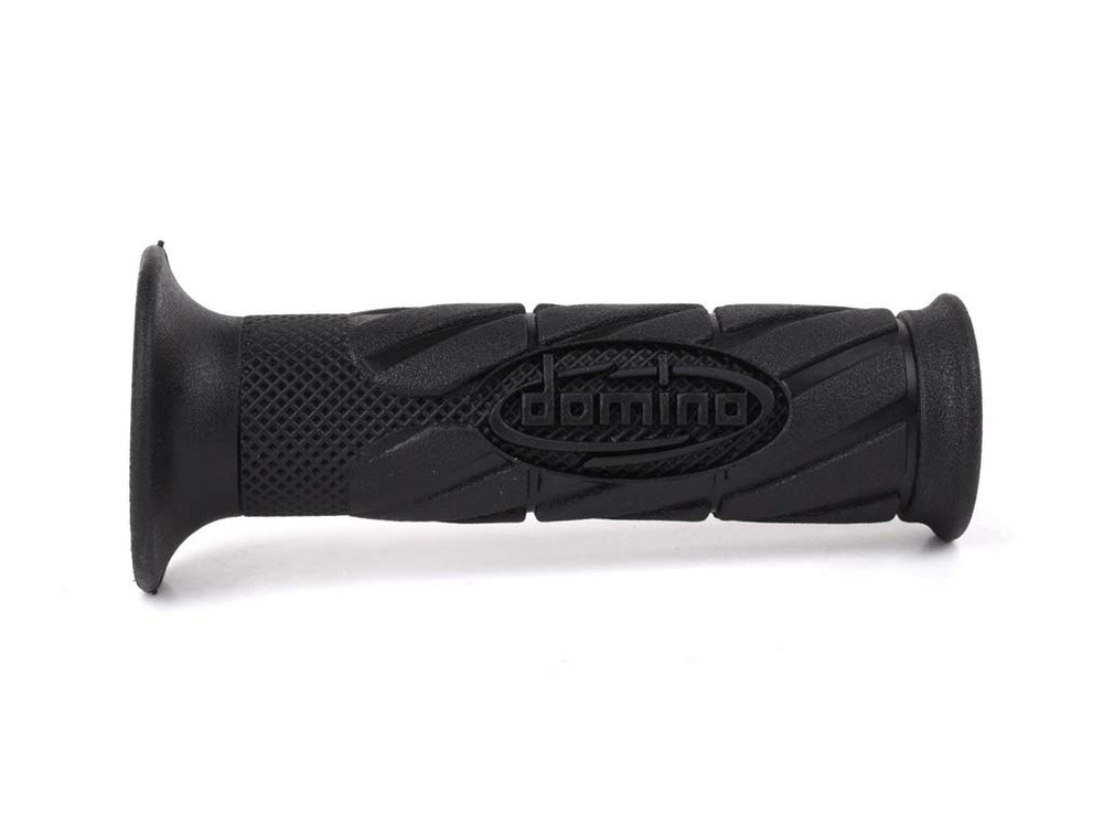 DOMINO road grips installed on handlebars offering improved steering control