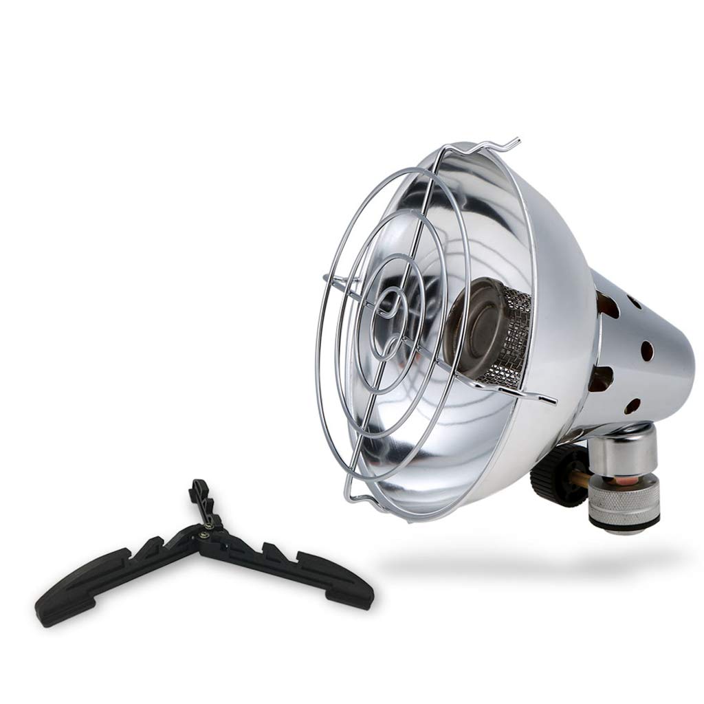 DoMyfit outdoor camping gas heater stand in use for cozy, portable warmth.