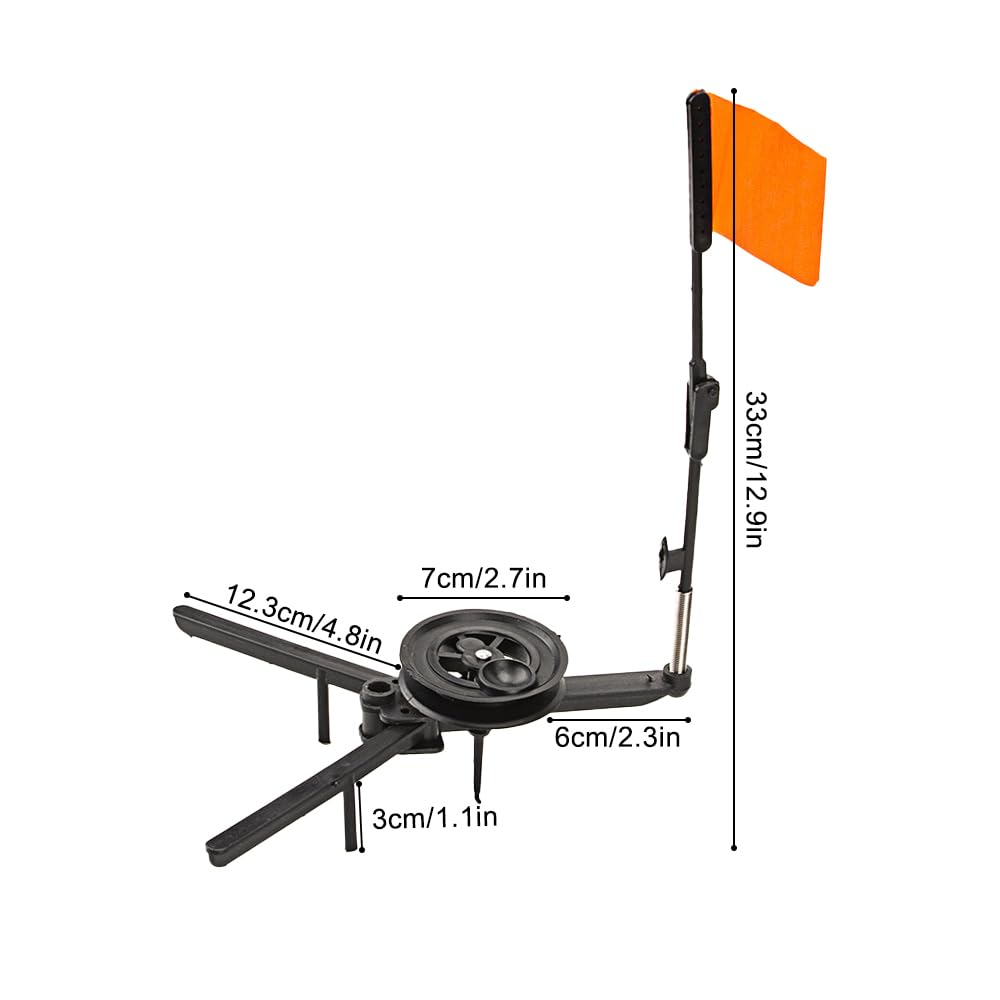 Tip-ups folded for compact storage